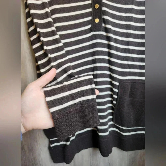 Tory Burch Women's Felicia Tunic Striped Wool Cashmere Blend Sweater LG - Picture 7 of 12